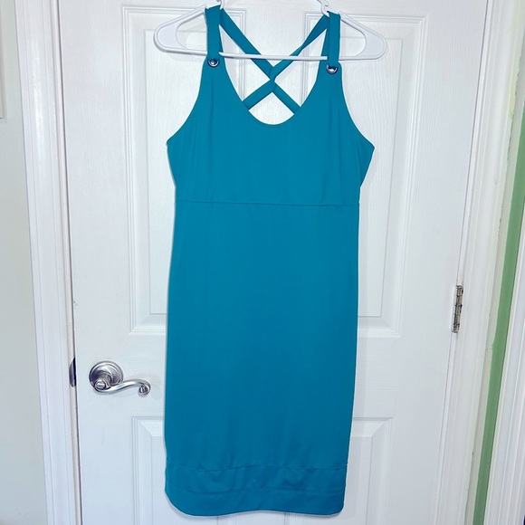 Merrell Opti-Wick Lily UPF 50 Aqua Teal Dress Medium Active Sport Athletic Dress - Picture 1 of 12